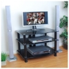 Walker Edison 32'' Freeson Black Glass TV Stand for up to 40'' TVs - WAL-V32Y714B
