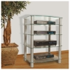 Everest Glass Multilevel Stereo Rack with Silver Poles - WAL-V35CMP