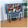 Teardrop 42 inch TV Stand (Clear Glass / Black Legs) - WAL-V42Y78CB