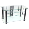 Teardrop 42 inch TV Stand (Clear Glass / Black Legs) - WAL-V42Y78CB