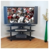 Bermuda 44 inch Corner TV Stand (Black Glass w/ Chrome) - WAL-V44Y76B