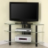 Bermuda 44 inch Corner TV Stand (Clear Glass / Black Frame) - WAL-V44Y76CB