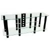 Dynasty Large 60 inch TV Stand (Clear Glass / Black Poles) - WAL-V60Y712CB