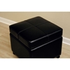 Breelan Leather Storage Ottoman in Black - WI-0380-J023