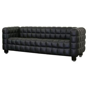 Arriga Black Leather Modern Sofa 