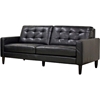 Caledonia 2-Piece Leather Sofa Set - Tufted, Black - WI-1197-SEATER-DU013-L016-SET