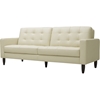 Caledonia 2-Piece Leather Sofa Set - Tufted, Cream - WI-1197-SEATER-DU017-L016-SET