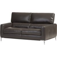 Vogue Bonded Leather Loveseat Settee - Pewter Gray