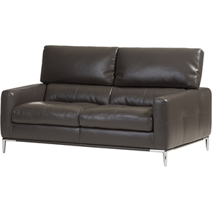 Vogue Bonded Leather Loveseat Settee - Pewter Gray 