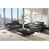Vogue Bonded Leather 2-Piece Sofa Set - Pewter Gray - WI-1281-DU8145-SF-LS