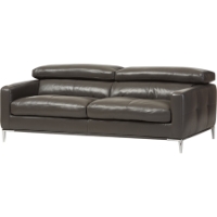 Vogue Bonded Leather Sofa - Pewter Gray