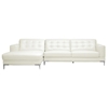 Babbitt Sectional Sofa - Ivory Leather, Left Facing Chaise - WI-1365-SECTIONAL-LFC-DU8143