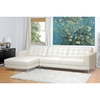 Babbitt Sectional Sofa - Ivory Leather, Left Facing Chaise - WI-1365-SECTIONAL-LFC-DU8143