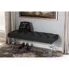 Cameron Fabric Upholstered Ottoman Bench - Button Tufted, Gray - WI-1724-GRAY