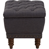 Annabelle Upholstered Storage Ottoman - Button Tufted, Dark Gray - WI-217-DARK-GRAY