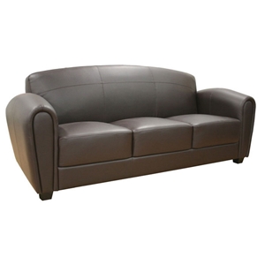 Sally Brown Leather Modern Sofa 