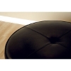 Mevelyn Full Leather Round Ottoman in Black - WI-3063-J023