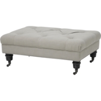 Bracknell Linen Tufted Ottoman - Beige
