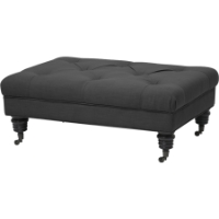 Bracknell Linen Tufted Ottoman - Gray