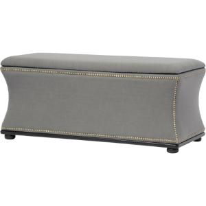 Liverpool Storage Ottoman - Nailhead, Beige 