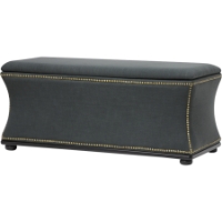 Liverpool Storage Ottoman - Nailhead, Gray