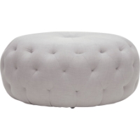 Glazebrook Linen Tufted Ottoman - Beige
