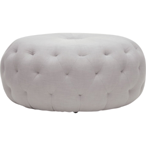 Glazebrook Linen Tufted Ottoman - Beige 