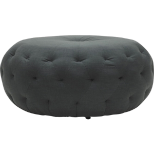 Glazebrook Linen Tufted Ottoman - Gray 