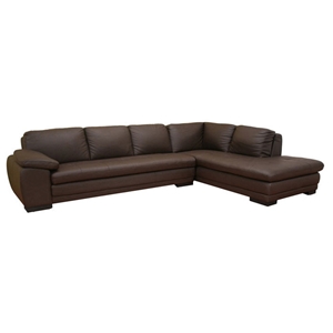 Diana Brown Leather Sectional with Chaise 