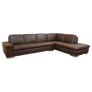 Callidora Dark Brown Leather Sectional with Chaise 