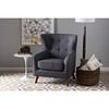 Ludwig Upholstered Button Tufted Armchair - Dark Gray - WI-802-DARK-GRAY