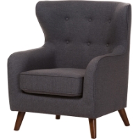 Ludwig Upholstered Button Tufted Armchair - Dark Gray