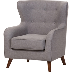Ludwig Upholstered Button Tufted Armchair - Light Gray 