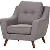 Deena Fabric Upholstered Armchair - Button Tufted, Light Gray - WI-803-LIGHT-GRAY