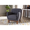 Sophia Upholstered Armchair - Button Tufted, Dark Gray - WI-804-DARK-GRAY