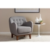 Sophia Upholstered Armchair - Button Tufted, Light Gray - WI-804-LIGHT-GRAY