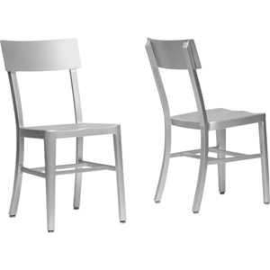 Helios Aluminum Dining Chair - Dark Gray (Set of 2) 