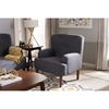 Toni Upholstered Armchair - Button Tufted, Dark Gray - WI-808-DARK-GRAY-CC
