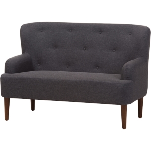 Toni Upholstered Loveseat Settee - Button Tufted, Dark Gray 