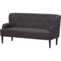 Toni Upholstered Sofa - Button Tufted, Dark Gray