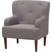 Toni Upholstered Armchair - Button Tufted, Light Gray