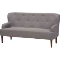 Toni Upholstered Sofa - Button Tufted, Light Gray