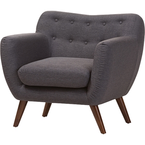 Harper Upholstered Armchair - Button Tufted, Dark Gray 