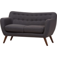 Harper Upholstered Loveseat - Button Tufted, Dark Gray