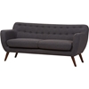Harper 3-Piece Upholstered Sofa Set - Button Tufted, Dark Gray - WI-809-DARK-GRAY-3PC-SET