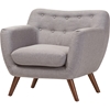 Harper Upholstered Armchair - Button Tufted, Light Gray - WI-809-LIGHT-GRAY-CC