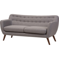 Harper Upholstered Sofa - Button Tufted, Light Gray