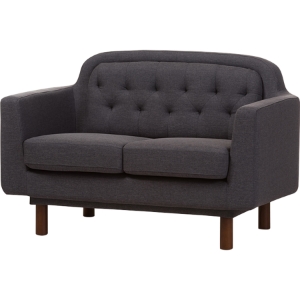 Virginia Upholstered Loveseat Settee - Button Tufted, Dark Gray 