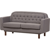 Virginia Upholstered Sofa - Button Tufted, Light Gray
