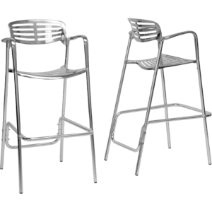 Ethan Aluminum Bar Stool - Non Swivel (Set of 2) 